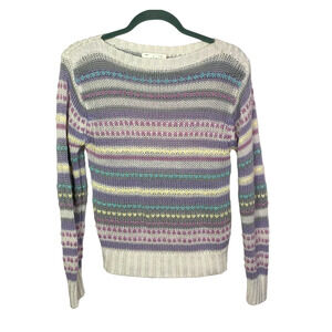 Vintage 90s Pastel Stripped Lightweight Women's Sweater, Size S